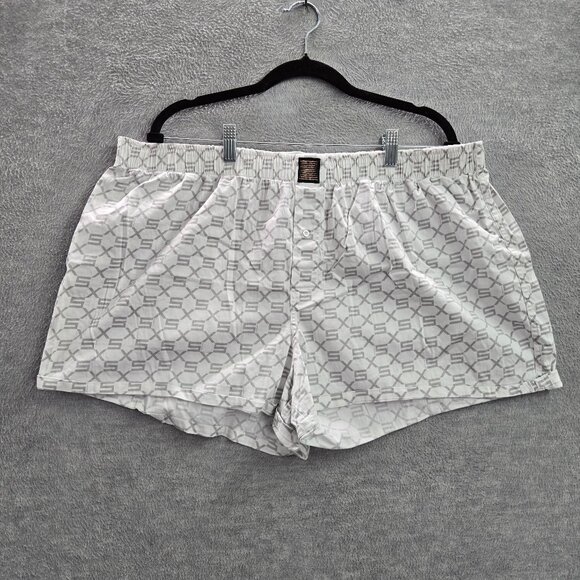 Savage Fenty‎ Men Sleepwear 3XL White Logo Embroidery Boxer Shorts Geometric - Picture 1 of 9